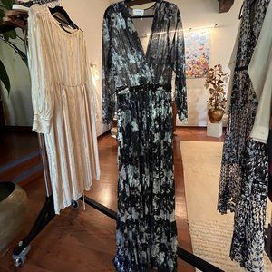 ba sh Dresses Bash Black Silver Maxi Dress Size Medium 2